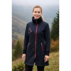 NaS by Nasir Jones High Neck Fleece Lined Long Jacket in Navy XL